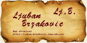 Ljuban Brzaković vizit kartica